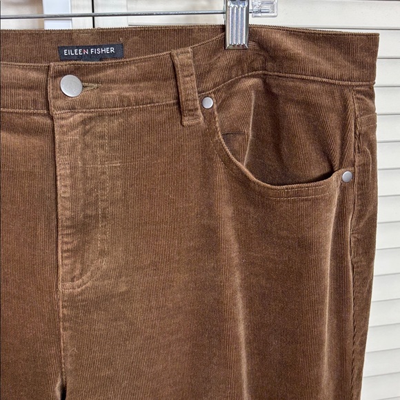 Eileen Fisher Organic Cotton Stretch Corduroy Straight Pants Large - Picture 8 of 14